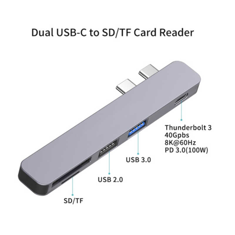 YOUZIPPER YOUZIPPER MacBook用 5in1 Type-C HUB YOUZIPPER [バスパワー /5ポート /USB 3.2 Gen2対応 /USB Power Delivery対応] HDX-C5M HDX-C5M