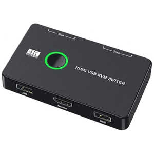 YOUZIPPER 4K/60Hz対応 HDMIパソコン切替器 コード付きオールインワンタイプ ［2入力 /1出力 /4K対応 /手動］ HDX-KVM