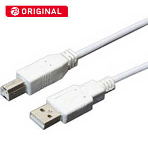 ナカバヤシ USB2.0ケーブル A ⇔ B 3m  USBB30WH (白)