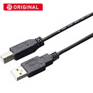 ナカバヤシ USB2.0ケーブル スリムタイプ  A ⇔ B 1m USBB10SBK (黒)