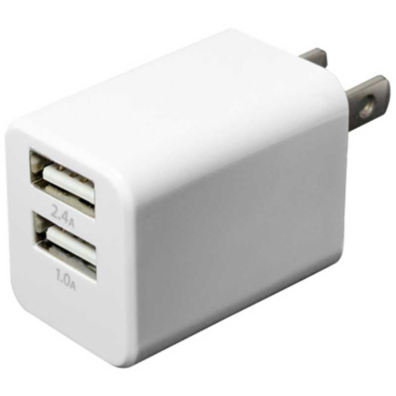 ミヨシ ミヨシ タブレット/スマートフォン対応[USB給電] AC-USB充電器 (2ポート:2.4A/1.0A･ホワイト) IPA-24U/WH IPA-24U/WH