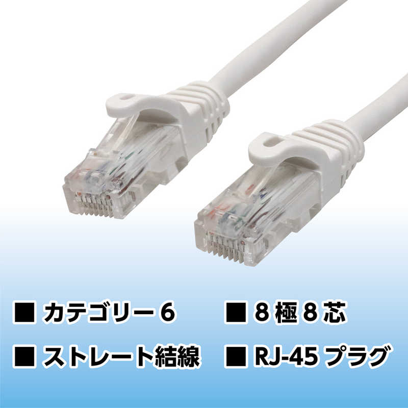 ミヨシ ミヨシ LANケーブルカテゴリー6対応 (ホワイト･0.3m) LB63WH LB63WH