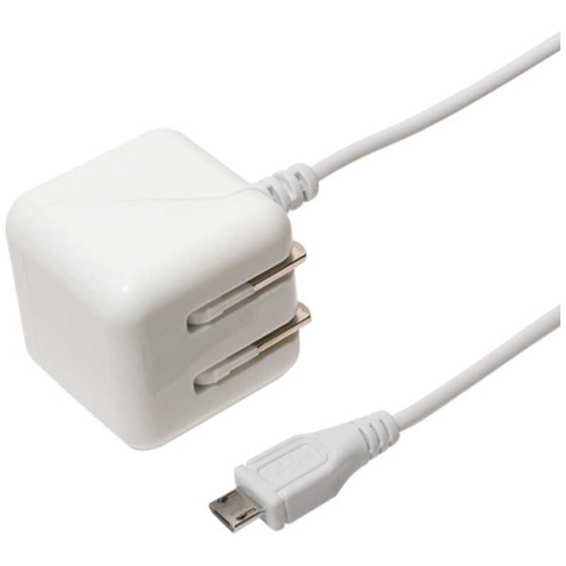 ナカバヤシ ナカバヤシ [micro USB]ケーブル一体型AC充電器 2.1A (0.5m) ホワイト IPA-MC01/WH IPA-MC01/WH