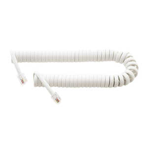ナカバヤシ 4極4芯 受話器用カールコード 0.3m ホワイト クロス結線タイプ DCJ403WH ナカバヤシ 4極4芯 受話器用カールコード 0.3m ホワイト クロス結線タイプ DCJ403WH
