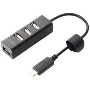 ミヨシ USB-C 2.0ハブ[4ポｰト:Type-Ax4･バスパワｰ] SAD-HH02 ブラック [USB2.0対応 /4ポｰト /バスパワｰ]
