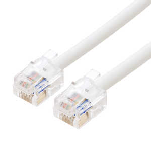 ナカバヤシ 電話機コード 6極6芯 10m DC-610/WH ナカバヤシ 電話機コード 6極6芯 10m DC-610/WH