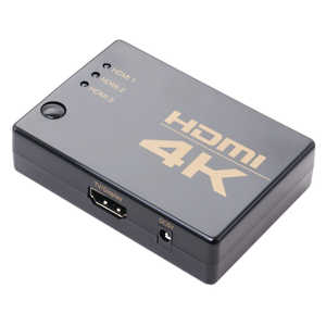 ナカバヤシ HDMIセレクター [3ポート/4K対応/ケーブル付属/自動切換対応] HDS-4K03