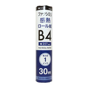 ナカバヤシ FAX用感熱ロール紙(B4・30m・1インチ芯)1本入 FXK30B1-1 ナカバヤシ FAX用感熱ロール紙(B4・30m・1インチ芯)1本入 FXK30B1-1