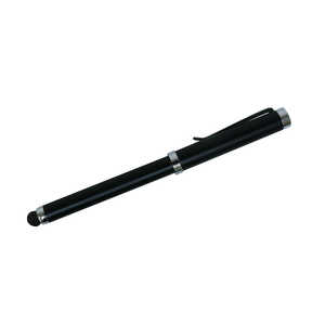ナカバヤシ 銀メッキ繊維混合 ノック式タッチペン ブラック ブラック STP-15/BK