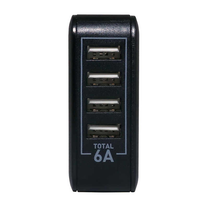 ミヨシ ミヨシ USB4ポート スマホ用USB充電コンセントアダプタ 6Aタイプ IPA-60U/BK IPA-60U/BK