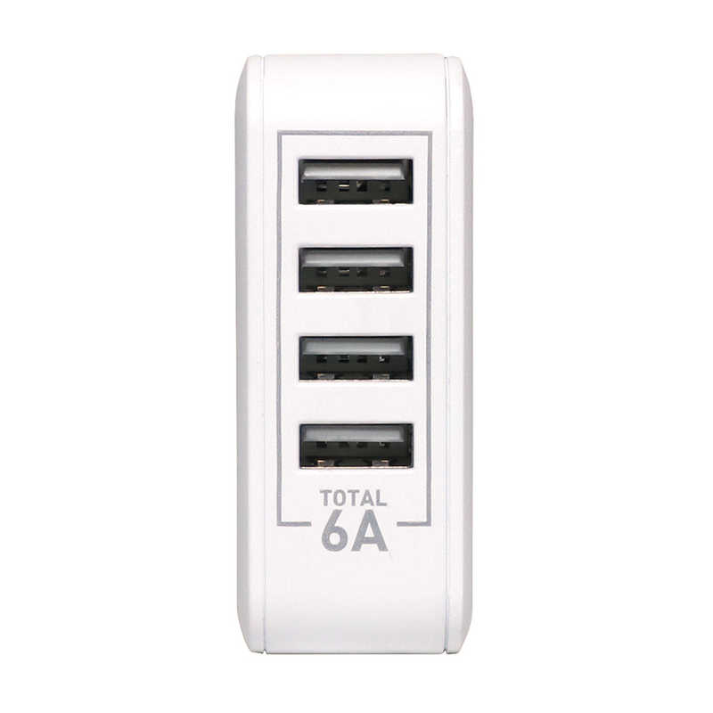 ミヨシ ミヨシ USB4ポート スマホ用USB充電コンセントアダプタ 6Aタイプ IPA-60U/WH IPA-60U/WH