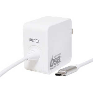 ミヨシ AC ⇔ USB-C充電器 ノートPC･タブレット対応 65W  1.2m  USB Power Delivery対応  IPA-GC12A/WH