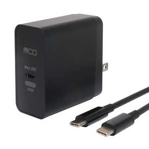 ʥХ䥷 AC - USBŴ +USB-CUSB-C֥ ΡPC֥åб 45W [1ݡ:USB-C /USB Power Deliveryб] ֥å IPA-CS01/BK