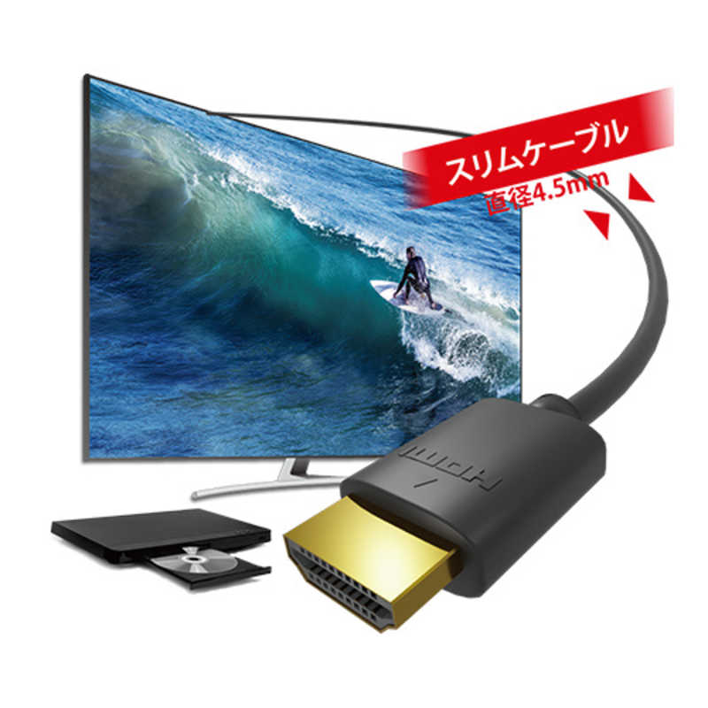 ナカバヤシ ナカバヤシ HDMIケーブル ブラック [2m /HDMI⇔HDMI /スリムタイプ] HDC-H20/BK HDC-H20/BK