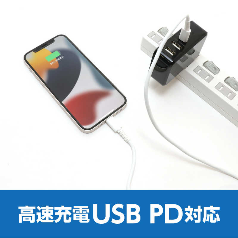 ナカバヤシ ナカバヤシ やわらか高耐久 PD対応 USB Type-C to Lightningケーブル SCL-YS20/WH SCL-YS20/WH