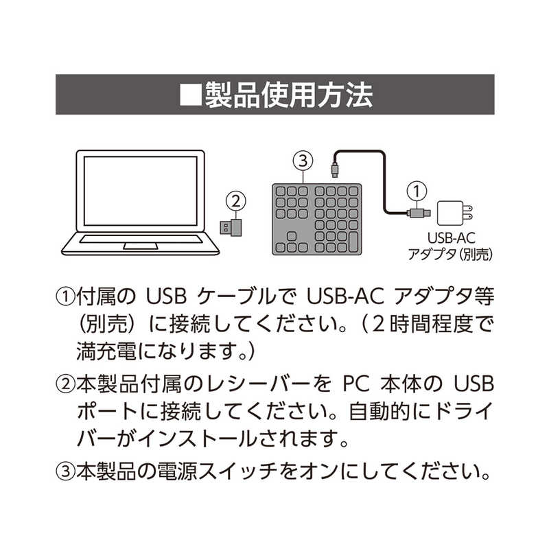 ナカバヤシ ナカバヤシ ミヨシ テンキー(Windows11/10対応)ブラック  [USB/ワイヤレス/USB-A＋USB-C] TEN24G02BK TEN24G02BK