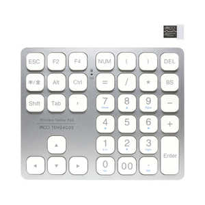 ミヨシ テンキー(Windows11/10対応)シルバー  [USB/ワイヤレス /USB-A＋USB-C] TEN24G02SL