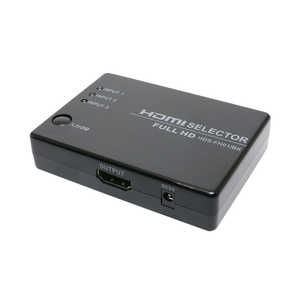 ナカバヤシ ミヨシ フルHD対応 HDMIセレクター  [3入力 /1出力 / 自動切り替えモデル] HDS-FH01/BK