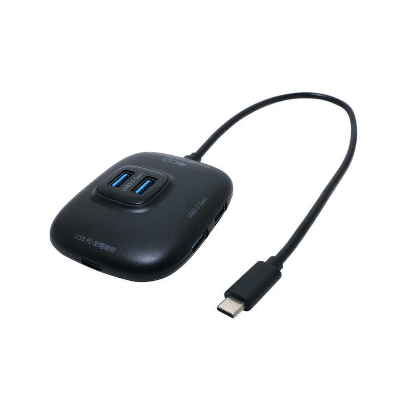 ナカバヤシ ナカバヤシ ミヨシ USB3.2Gen1対応 TypeCハブ(MacWiniPadOS対応) ［バスパワー 4ポート USB 3.2 Gen1対応 USB Power Delivery 100W対応］ UDS-HH01P/BK UDS-HH01P/BK