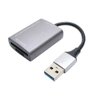 ナカバヤシ USR-ASD1/DS USB3.2Gen1 USB-Aカードリーダー アルミ製 ケーブル長6cmタイプ ［USB3.0 /スマホ・タブレット対応］