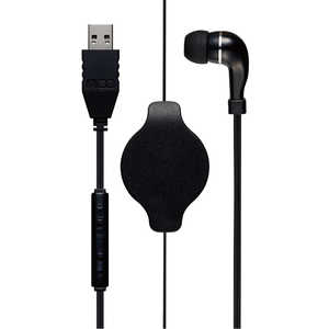 ナカバヤシ ヘッドセット ブラック UHPK01/BK ［USB /片耳 /イヤホンタイプ］ UHP-K01/BK