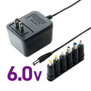 ナカバヤシ トランス式AC/DCアダプター 汎用 6種プラグ付属 6.0V出力 ADAT60S ナカバヤシ トランス式AC/DCアダプター 汎用 6種プラグ付属 6.0V出力 ADAT60S