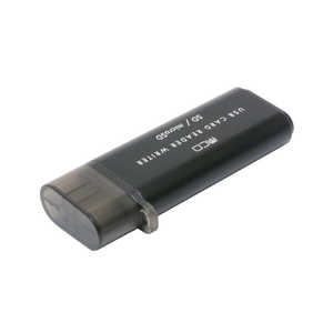 ナカバヤシ USB3.2Gen1 USB Type-Cカードリーダー アルミ製 直挿しタイプ ［USB3.0 /スマホ・タブレット対応］ USRCSD3BK