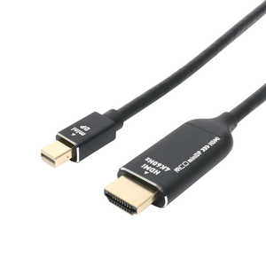 ナカバヤシ miniDisplayPort → HDMI変換ケーブル 2m 4K60Hz対応 DPM-4KC20/BK