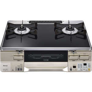 リンナイ Rinnai ガステーブル コンロ [約60cm/プロパンガス/左強火] LAKUCIE ラクシエ ブラック/シャンパン RTE65VACBA-GL