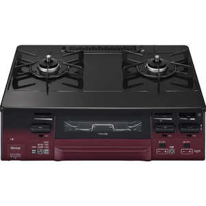 リンナイ Rinnai ガステーブル コンロ [約60cm/都市ガス12・13A/左強火] LAKUCIE fine ラクシエファイン ブラック/レッドトーン KG66VTARL