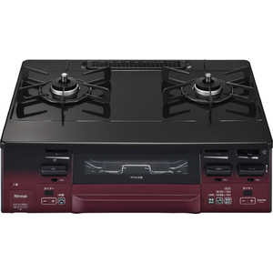 リンナイ Rinnai ガステーブル コンロ [約60cm/都市ガス12・13A /右強火] LAKUCIE fine ラクシエファイン ブラック/レッドトーン KG66VTARR