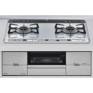 リンナイ Rinnai 標準幅60cmタイプ パールクリスタル (ココットプレート付属) Udea ef(ユーディア・エフ) [約60cm /プロパンガス /左強火] ライトグレー (宅配商