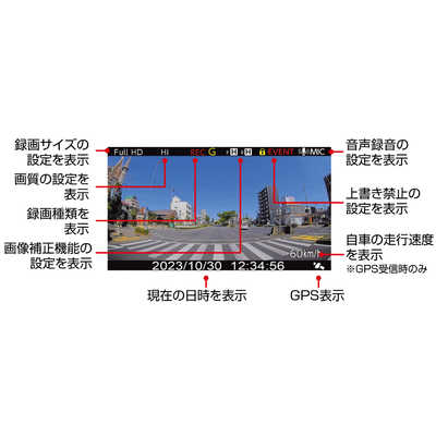 コムテック STARVIS2搭載 前後2カメラドライブレコーダー ZDR055
