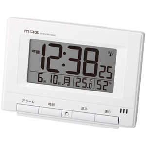 MAG 暗い場所ではライトが自動で点灯する電波時計 ロン ［デジタル / 電波自動受信機能有］ ホワイト T-790 WH-Z