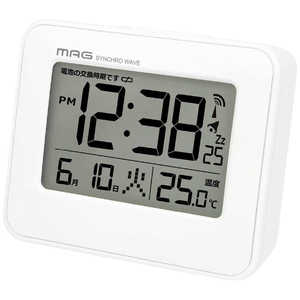 MAG 手のひらサイズのデジタル電波時計 ［デジタル / 電波自動受信機能有］ ホワイト T799WHZ