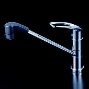 KVK シングルシャワー付混合栓(260mmパイプ付) ［ワンホール］ KM5051TF