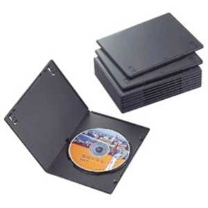 エレコム ELECOM スリムDVDトールケース(1枚収納/10枚セット)「ブラック」 CCD-DVDS03BK