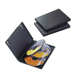 エレコム ELECOM DVDトールケース(4枚収納/3枚セット)「ブラック」 CCD-DVD08BK