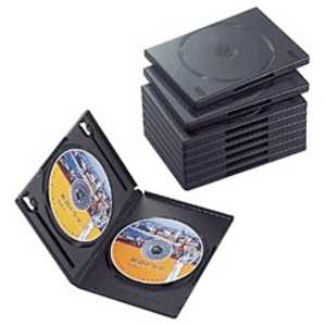 エレコム ELECOM DVDトールケース(2枚収納/10枚セット)「ブラック」 CCD-DVD06BK