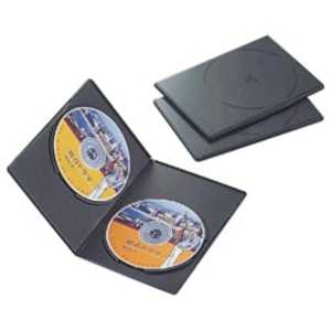 エレコム　ELECOM スリムDVDトールケース(2枚収納/3枚セット)｢ブラック｣ CCD-DVDS04BK
