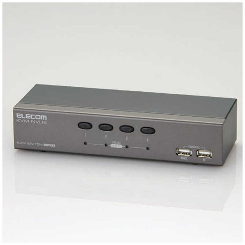 エレコム　ELECOM エレコム　ELECOM USB対応 パソコン切替器 4台切替 KVM-NVU4 [1入力 /4出力 /自動] KVM-NVU4 KVM-NVU4