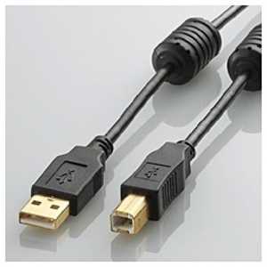 エレコム ELECOM 5.0m USB2.0ケーブル「A」⇔「B」 「フェライトコア付タイプ」 U2C-BF50BK