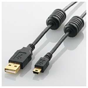 쥳 ELECOM 2.0m USB2.0֥AעΡminiB ֥ե饤ȥեס U2C-MF20BK