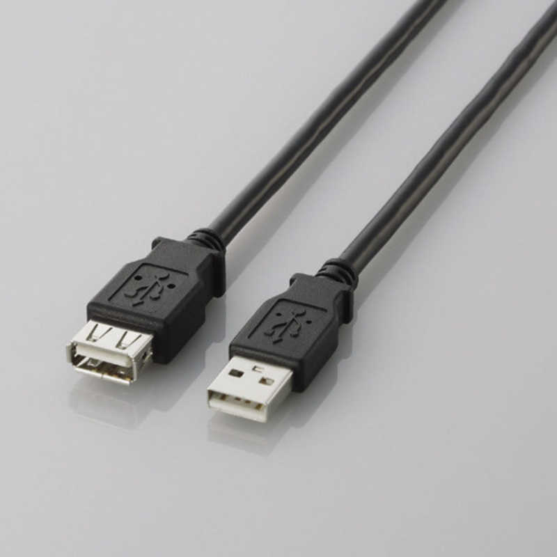エレコム　ELECOM エレコム　ELECOM USB-A延長ケーブル [USB-A オス→メス USB-A /2m /USB2.0] ブラック U2C-E20BK U2C-E20BK