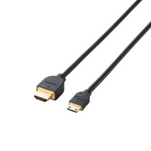 エレコム ELECOM mini HDMIケーブル ブラック [1m /HDMI⇔miniHDMI /スタンダードタイプ /4K対応] DH-HD14EM10BK