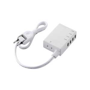 エレコム ELECOM USB充電ポート付モバイルタップ (2ピン式・1個口・USB4ポート・0.6m) MOT-U06-2144WH ホワイト