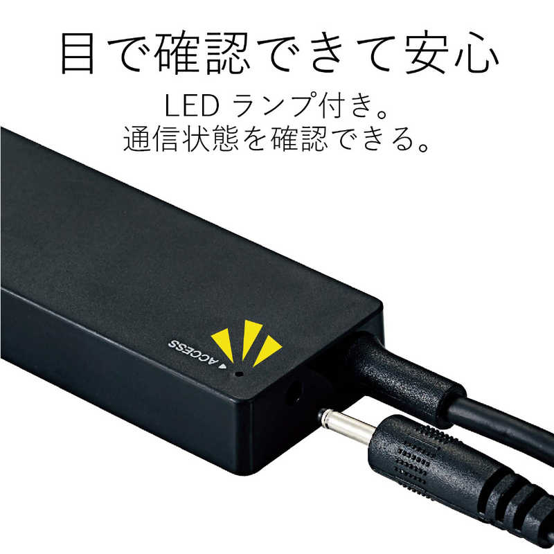 エレコム　ELECOM エレコム　ELECOM USB2.0ハブ ACアダプター付 4ポート･セルフ&バスパワー･Mac Win ブラック U2H-AN4S U2H-AN4S