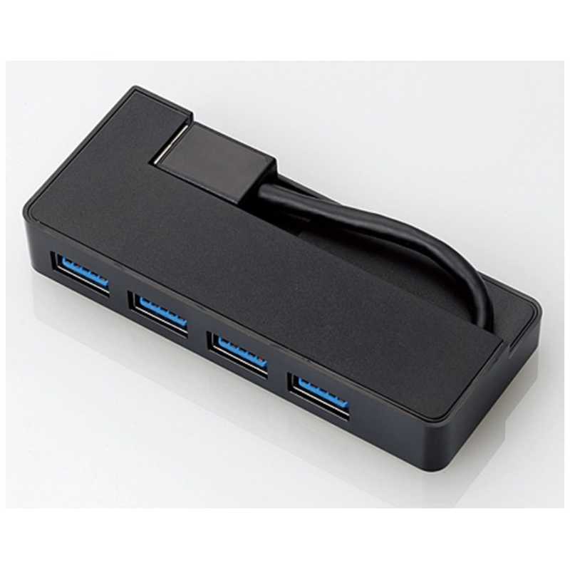 エレコム　ELECOM エレコム　ELECOM USBハブ 4ポートUSB3.0ハブ ケーブル収納タイプ U3H-K417BBK ケｰブル収納タイプ (ブラック) U3H-K417BBK ケｰブル収納タイプ (ブラック)