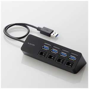 エレコム　ELECOM [USBハブ]4ポートUSB3.0ハブ U3H-S418BBK(マグネット･個別スイッチタイプ) ブラック