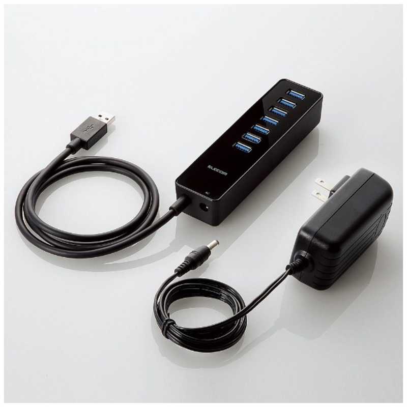 エレコム　ELECOM エレコム　ELECOM USBハブ 7ポートUSB3.0ハブ U3H-T719SBK(マグネット･セルフパワｰタイプ) ブラック U3H-T719SBK(マグネット･セルフパワｰタイプ) ブラック